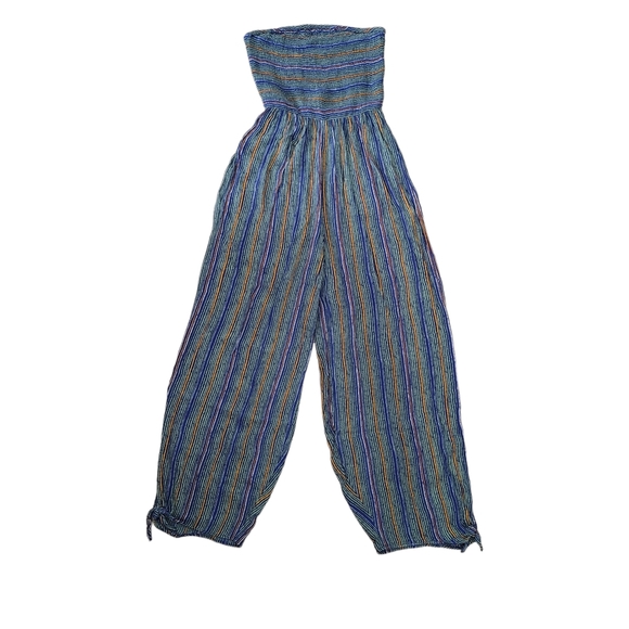 Urban Outfitters Rambaugh striped tube top wide leg jumpsuit size Medium - Picture 2 of 9